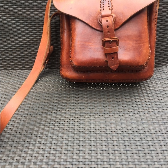 Vintage Brown Leather Crossbody Bag Fall Boho - Picture 10 of 10